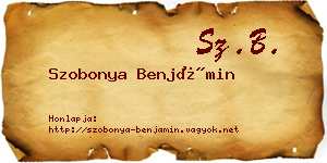 Szobonya Benjámin névjegykártya